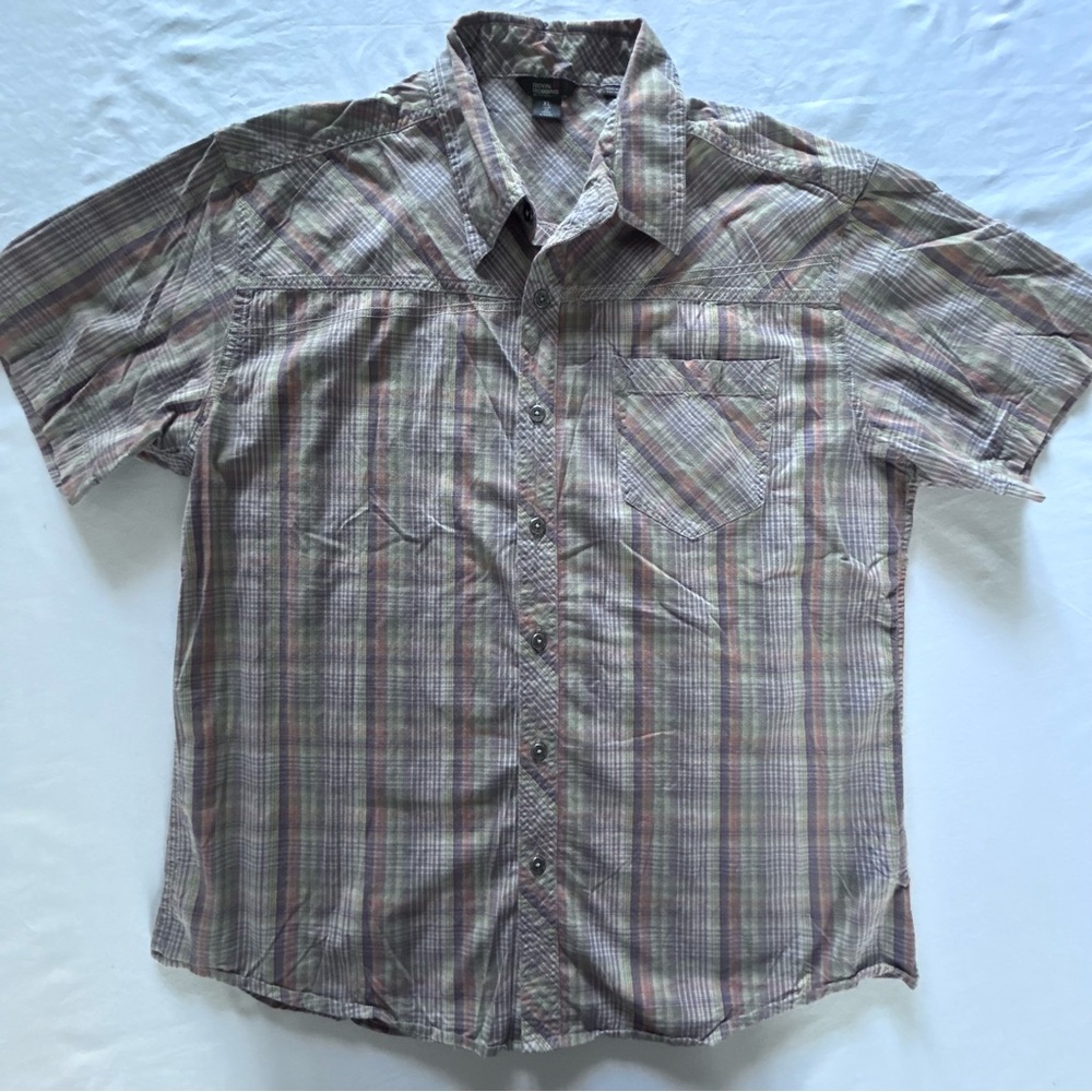 Royal Robbins Shirt Mens XL Plaid Short Sleeve Outdoor Hiking Lightweight